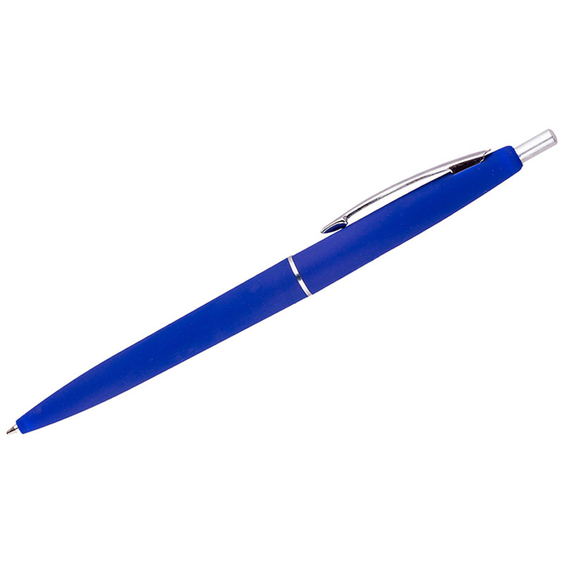 Ручка шарик. автомат. OfficeSpace "Business" синяя, 0,7мм, синий антискользящий корпус,