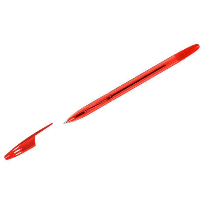 Ручка шар. СТАММ "555" красная, 0,7мм, тонированный корпус, страна происх. РФ