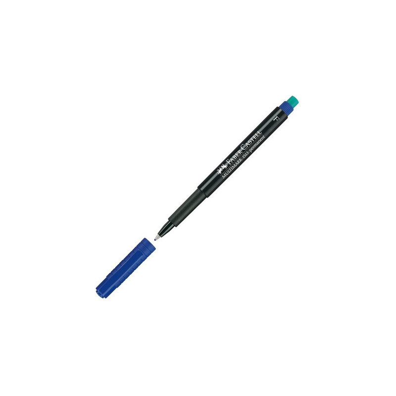Маркер перманент. Faber-Castell "Multimark" 0,6мм, с ластиком, синий, страна происх. Германия