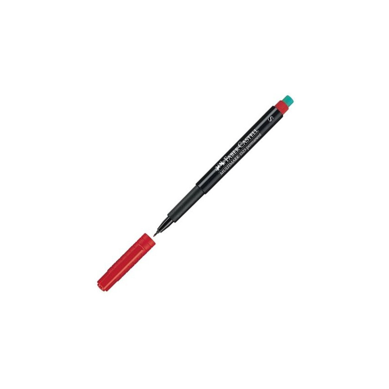 Маркер перманент. Faber-Castell "Multimark" 1 мм, с ластиком, красный, страна происх. Германия