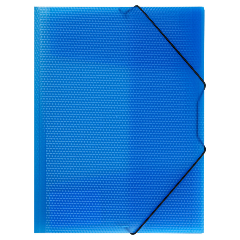 Папка с резинкой СТАММ "Кристалл" А4, 500мкм, пластик, синяя, страна происх. РФ