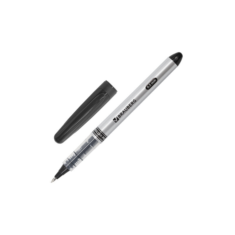 Ручка роллер BRAUBERG "Control" черная, толщ. письма 0,5мм, страна происх. Китай