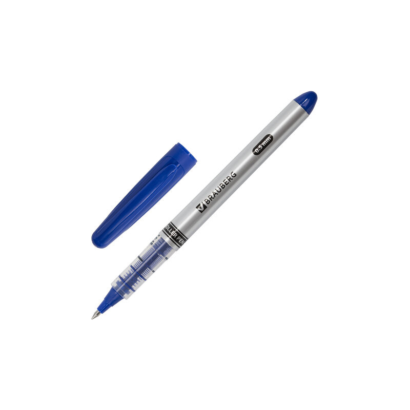 Ручка роллер BRAUBERG "Control" синяя, толщ. письма 0,5мм, страна происх. Китай