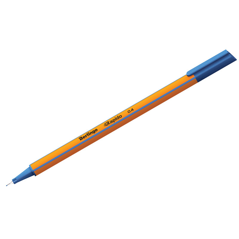Ручка капиллярная Berlingo "Rapido" синяя, 0,4мм, трехгранная, страна происх. Китай