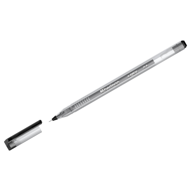 Ручка гел. Berlingo "Apex E", ЧЕРНАЯ, 0,5мм, трехгранная, РФ