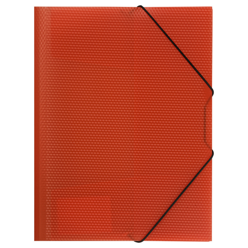 Папка с резинкой СТАММ "Кристалл" А4, 500мкм, пластик, красная, страна происх. РФ