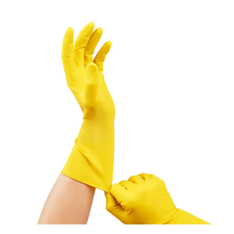 Перчатки резиновые хоз. OfficeClean Универсальные, р. L, желтые, страна происх. Китай