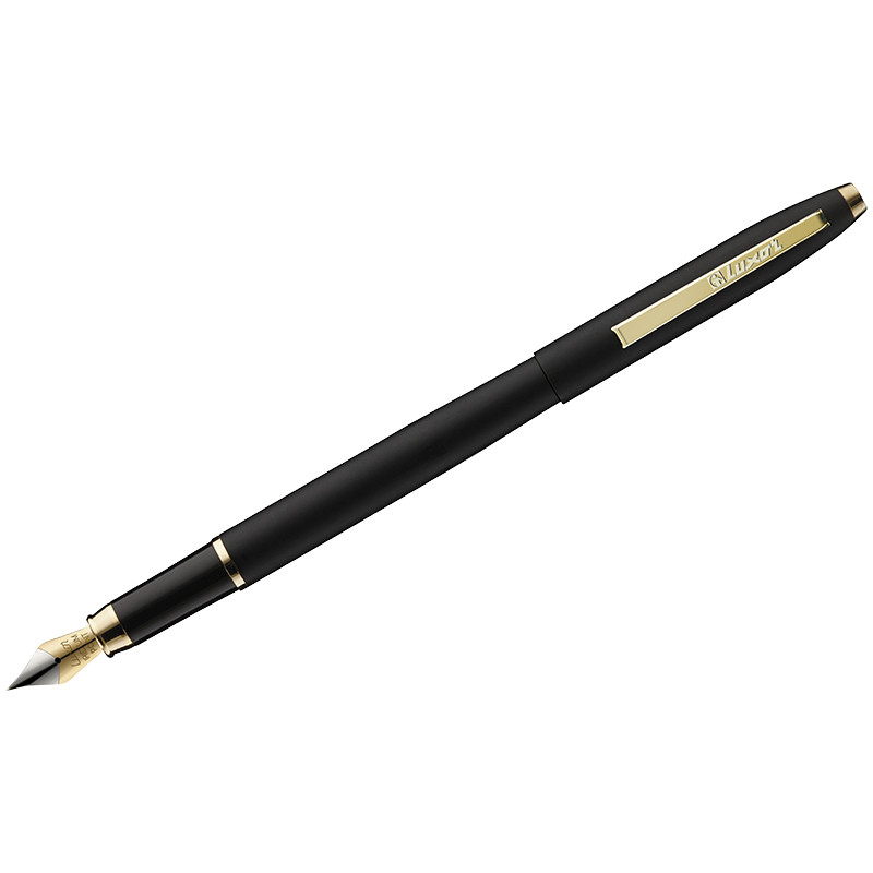 Ручка перьевая Luxor "Sterling" синяя, 0,8мм, корпус черный/золото, страна происх. Индия