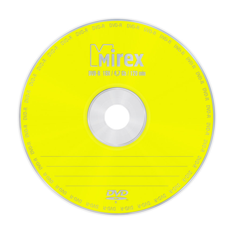 Диск DVD-R Mirex, 4,7Gb, 16х, комплект 100шт., страна происх. Китай