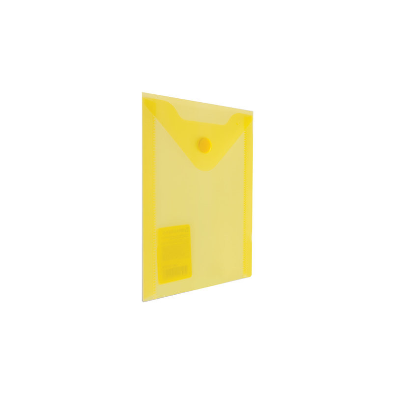 Конверт на кнопке А6, BRAUBERG, 180мкм, желтый, (105*148мм), страна происх. РФ