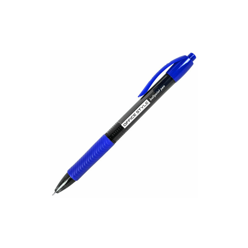 Ручка шарик. автомат. BRAUBERG "Office style", синяя, корпус ассорти, узел 0,7мм,
