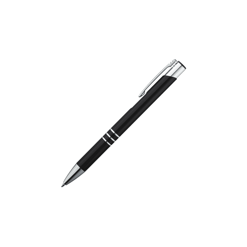 Ручка шарик. автомат. "Ascot" 0,7мм, метал., черный/серебристый, стерж. синий, Китай