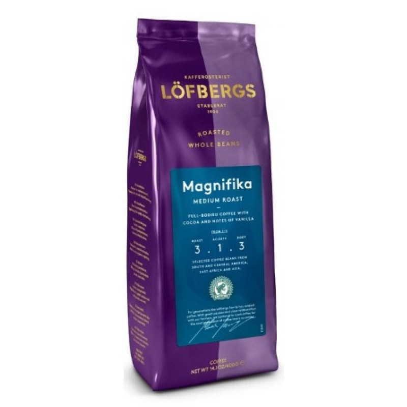 Кофе в зернах LOFBERGS MAGNIFIKA, 100% арабика, 400гр., натуральный, Швеция