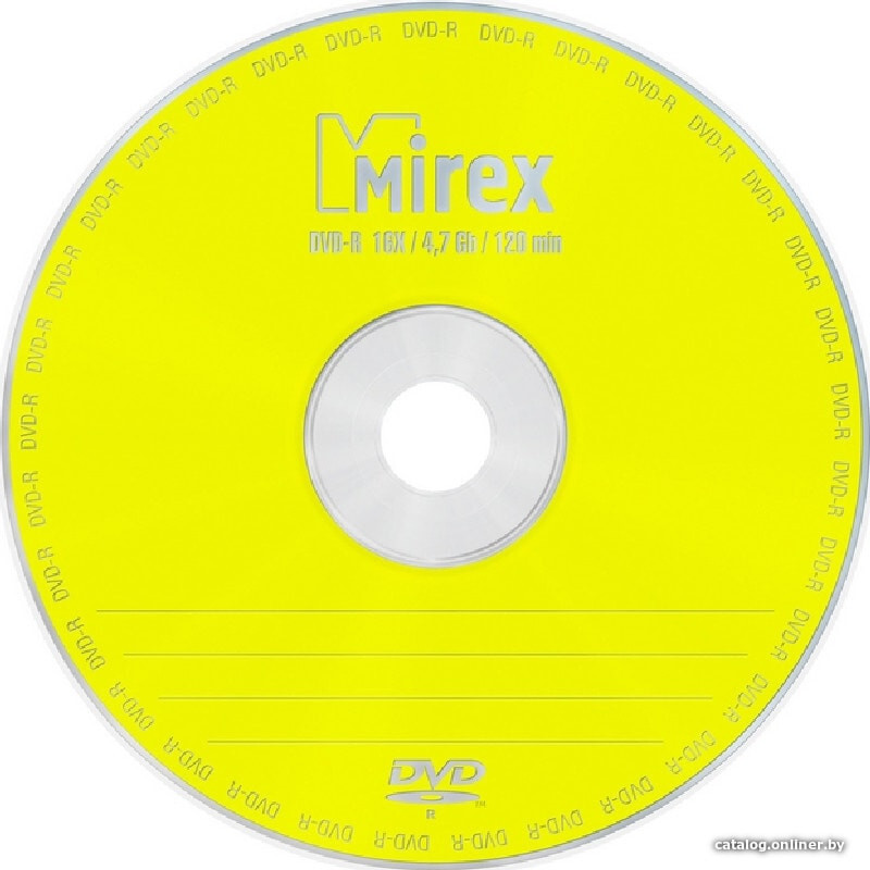 Диск DVD-R Mirex, 4,7Gb, 16х, комплект 50шт., страна происх. Китай
