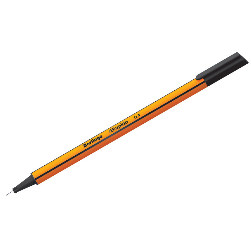 Ручка капиллярная Berlingo "Rapido" черная, 0,4мм, трехгранная, страна происх. Китай (страна ввоза